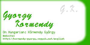 gyorgy kormendy business card