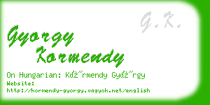 gyorgy kormendy business card